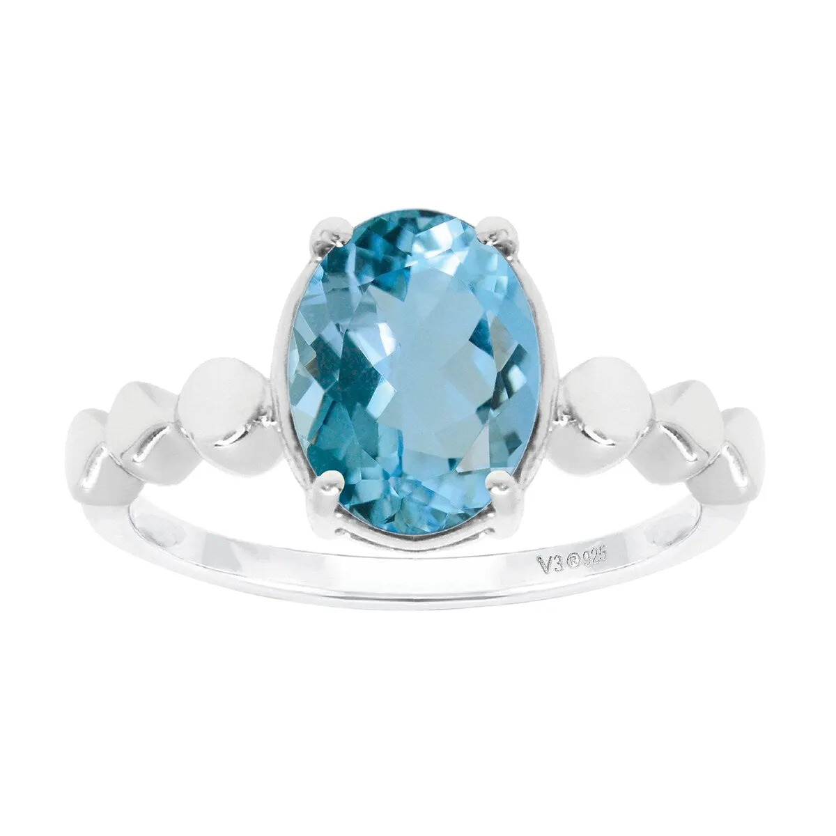 Sterling Silver with Natural Aquamarine Solitaire Ring sold by Zulily