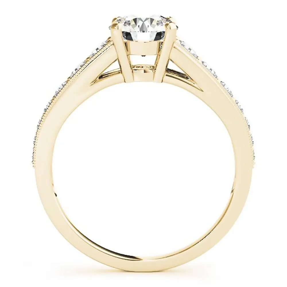 Auriya 1/2ct Round Moissanite and 3/8ctw Diamond Engagement Ring 14k Gold sold by Zulily product image thumbnail 5