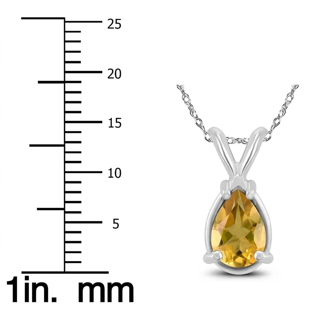 14K White Gold 6x4MM Pear Citrine Pendant sold by Zulily product image thumbnail 3