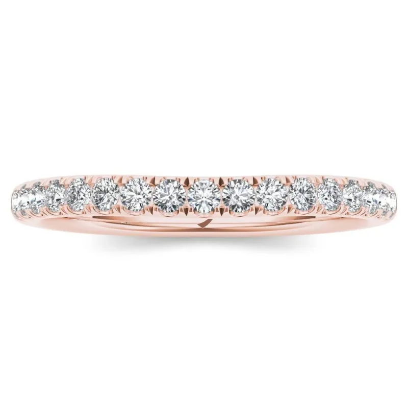 De Couer 14k Rose Gold 1/8ct TDW Diamond Women's Wedding Band sold by Zulily