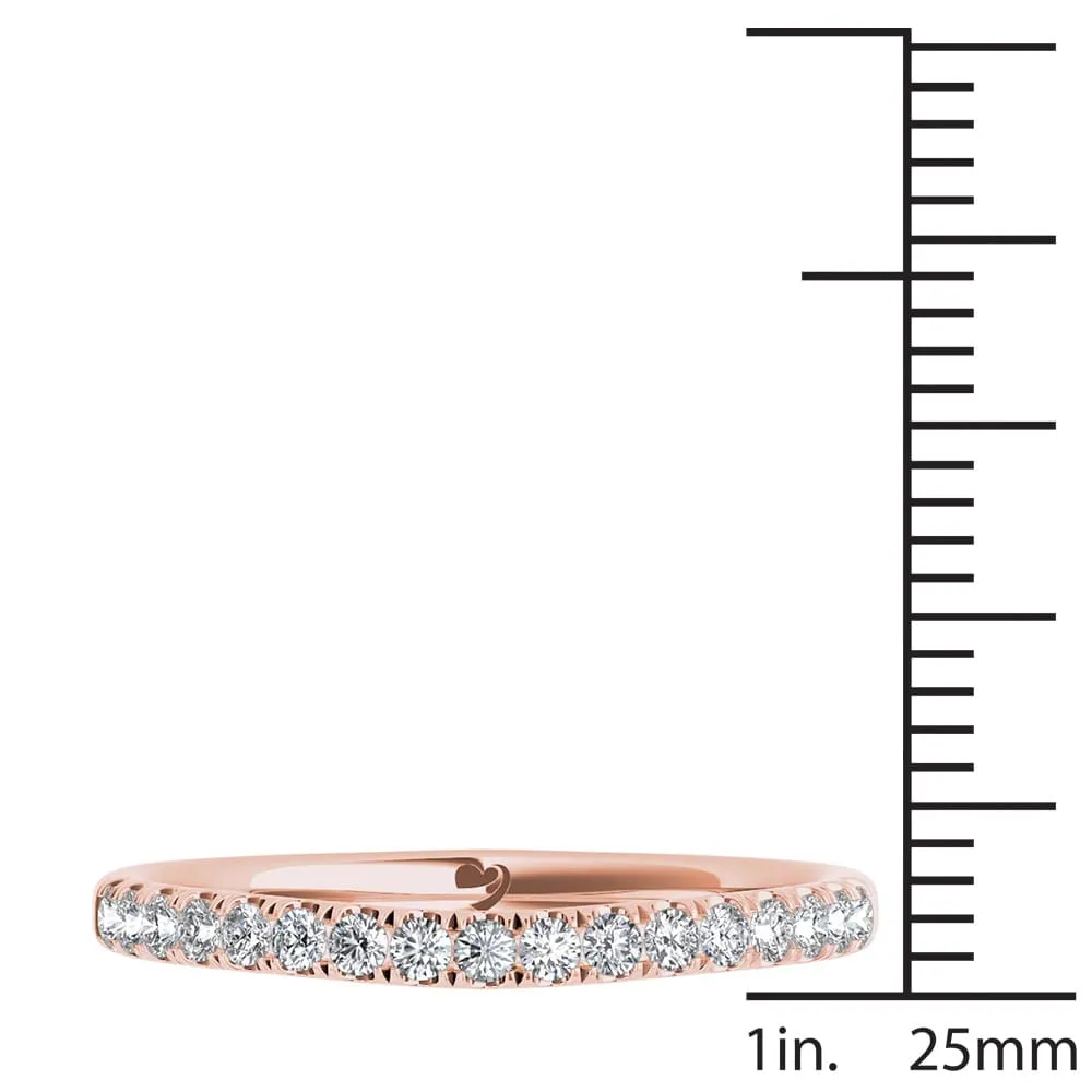 De Couer 14k Rose Gold 1/8ct TDW Diamond Women's Wedding Band sold by Zulily product image thumbnail 4