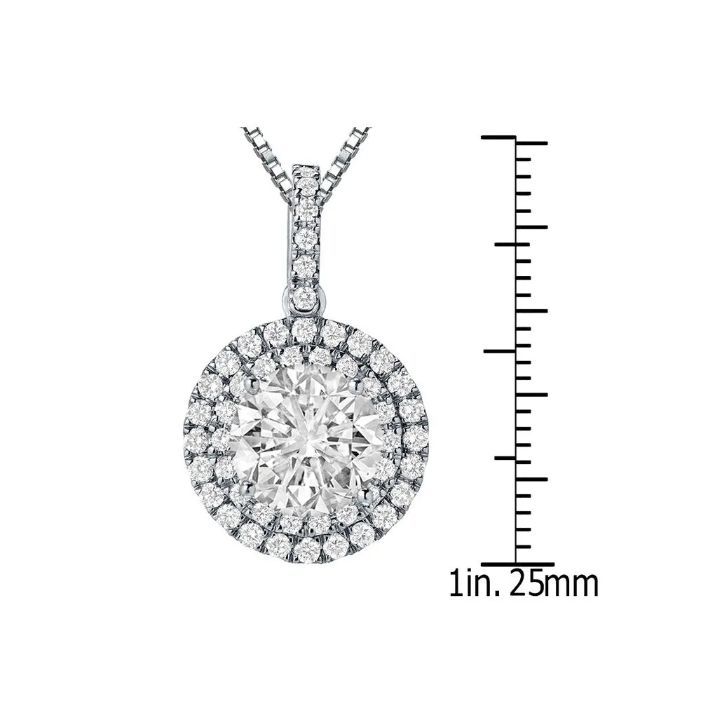 Auriya 14k Gold 2 3/5ct TDW Round Double Halo Diamond Necklace (J-K, SI2-SI3) sold by Zulily product image thumbnail 3