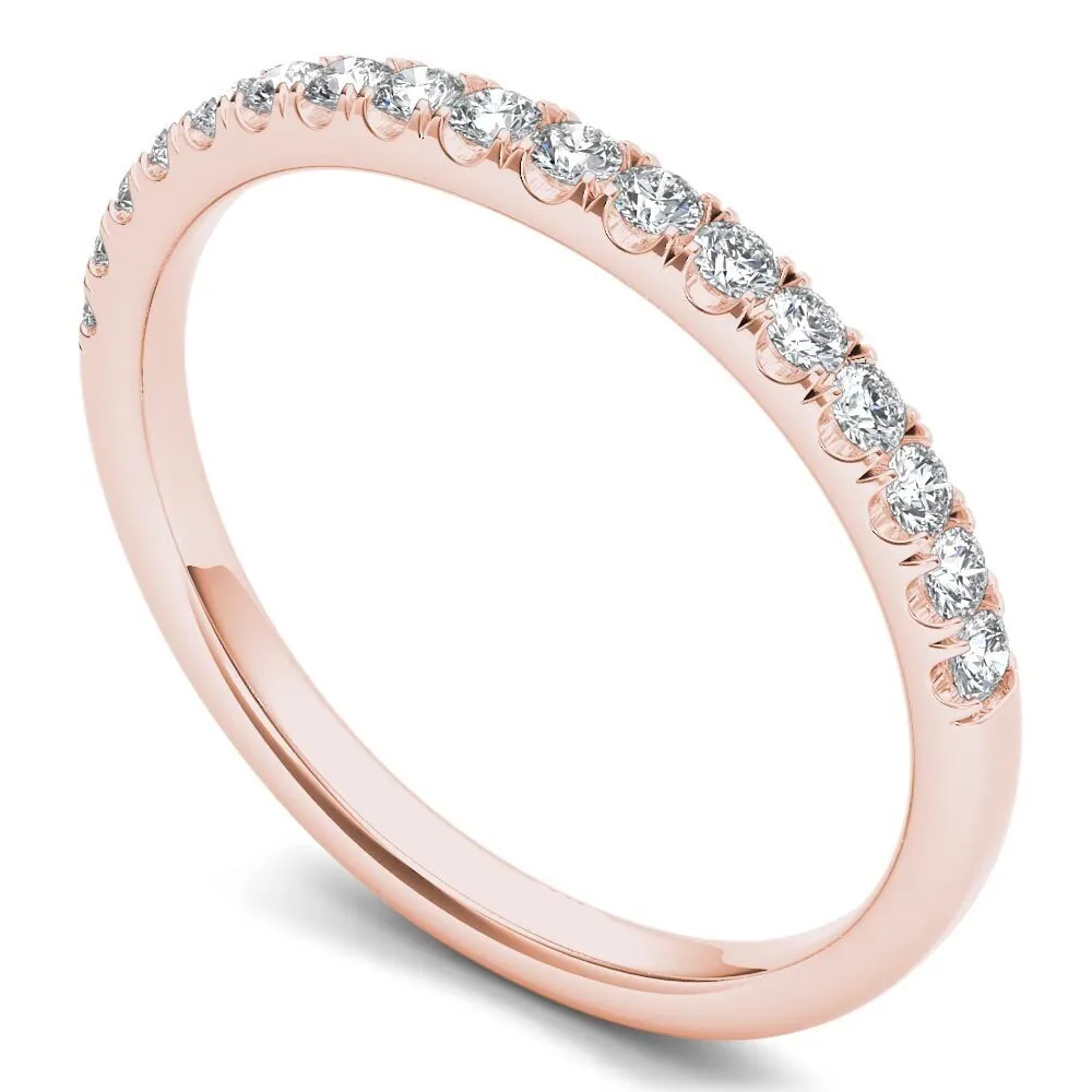 De Couer 14k Rose Gold 1/8ct TDW Diamond Women's Wedding Band sold by Zulily product image thumbnail 2