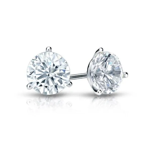 Auriya 14k Gold GIA Certified 1.70 carat TDW 3-Prong Martini Round Diamond Stud Earrings sold by Zulily product image thumbnail 2