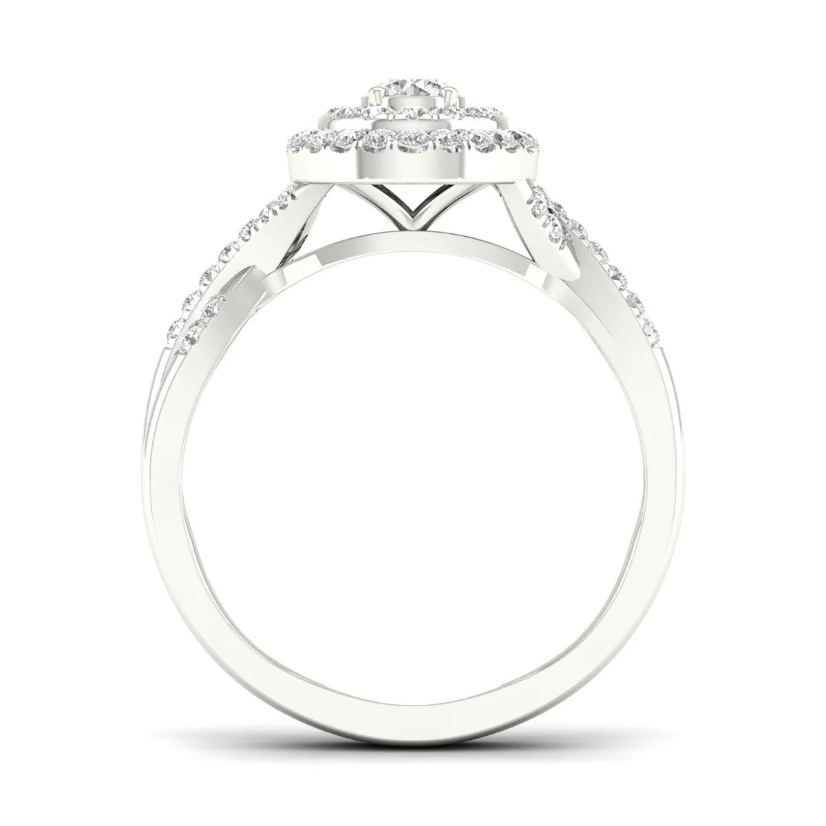 De Couer 10k Gold 1/2ct TDW Diamond Halo Bridal Ring sold by Zulily product image thumbnail 3