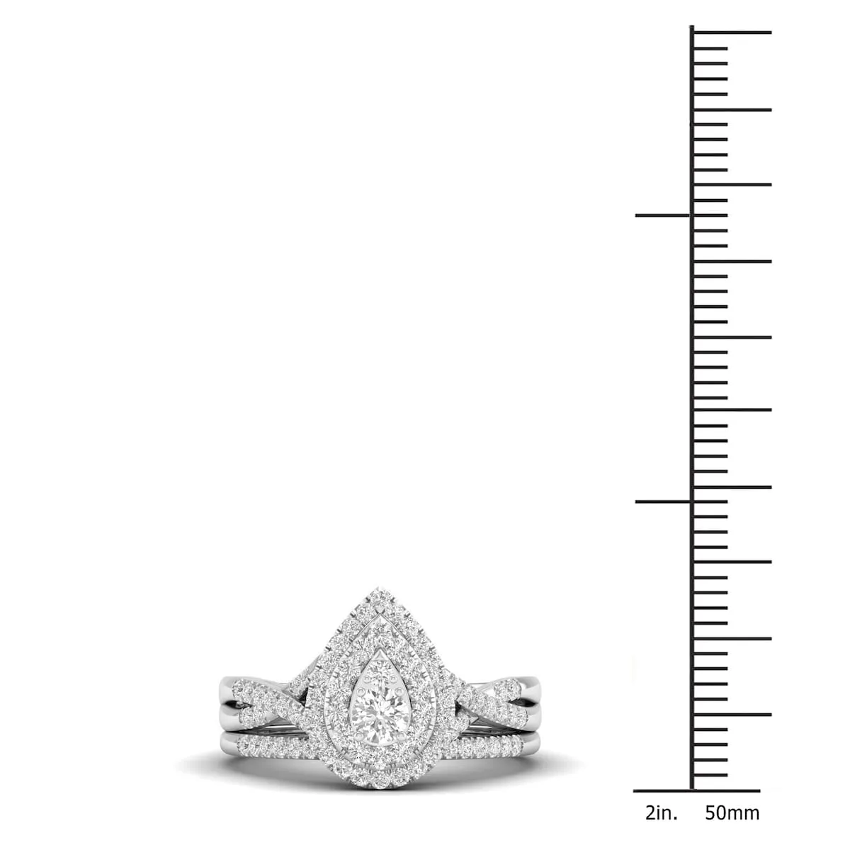 De Couer 10k Gold 1/2ct TDW Diamond Halo Bridal Ring sold by Zulily product image thumbnail 4