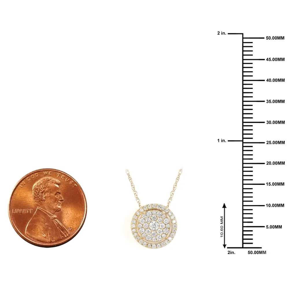 De Couer IGI Certified 14K Yellow Gold 1/3ct TDW Diamond Cluster Halo Pendant Necklace sold by Zulily product image thumbnail 5