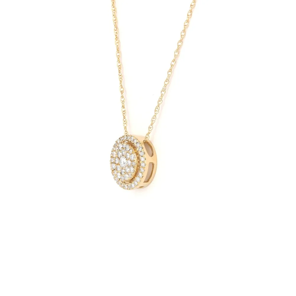 De Couer IGI Certified 14K Yellow Gold 1/3ct TDW Diamond Cluster Halo Pendant Necklace sold by Zulily product image thumbnail 4