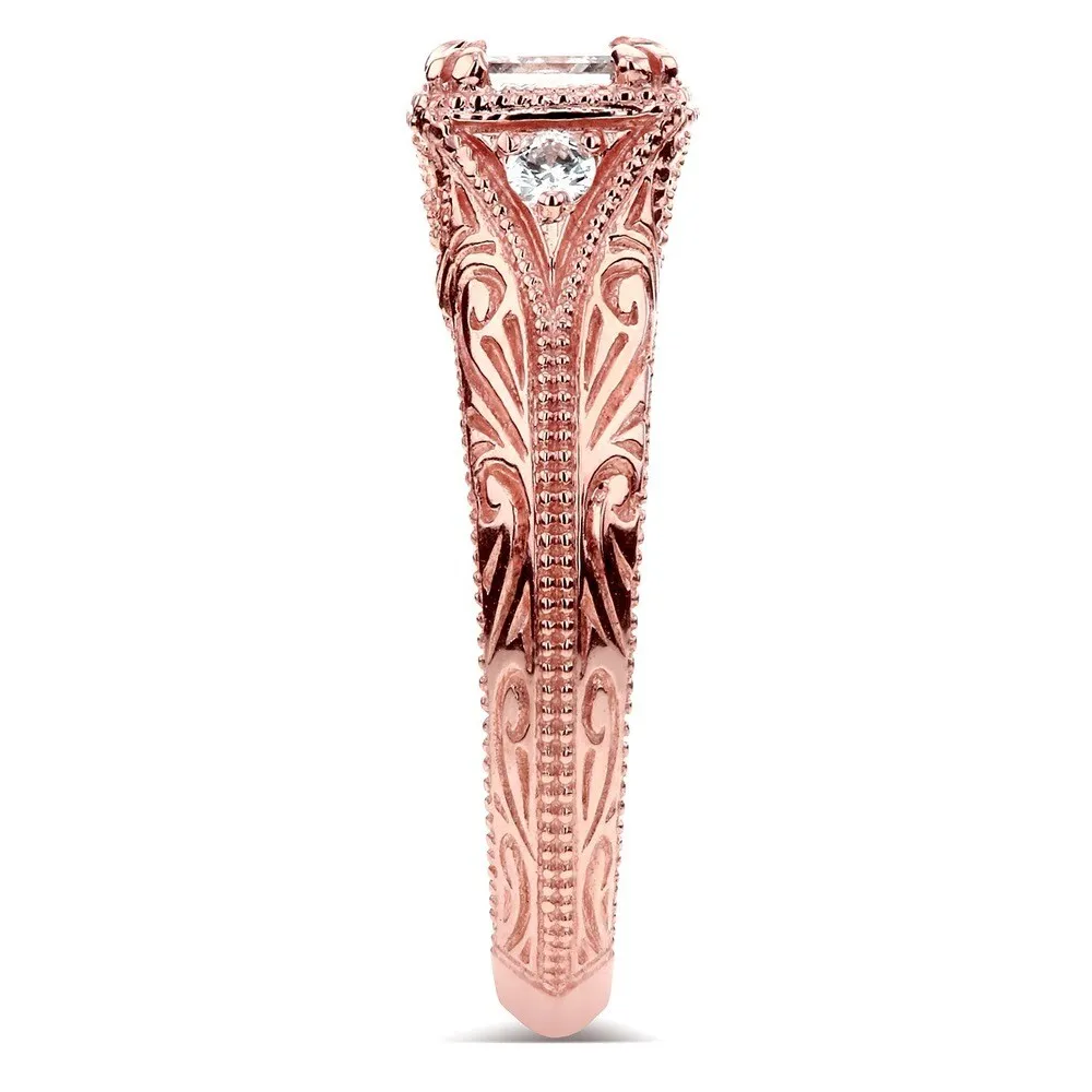 Annello by Kobelli 14k Rose Gold 5/8ct TDW Diamond Antique Filigree Engagement Ring sold by Zulily product image thumbnail 5