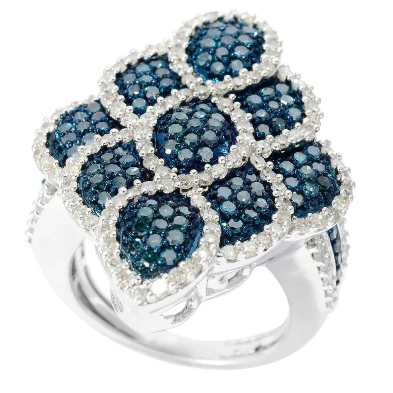 Sterling Silver 1.75ct TDW Color Diamond Pave Fashion Ring sold by Zulily