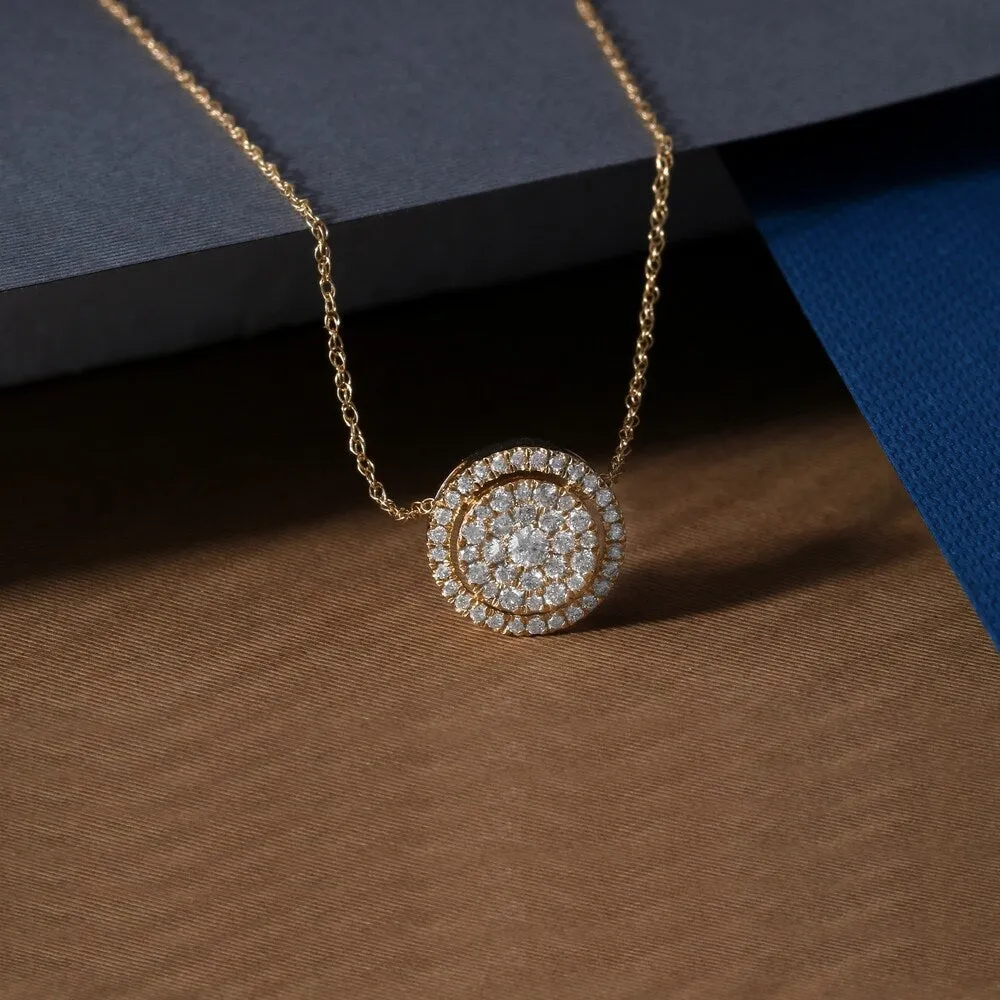 De Couer IGI Certified 14K Yellow Gold 1/3ct TDW Diamond Cluster Halo Pendant Necklace sold by Zulily