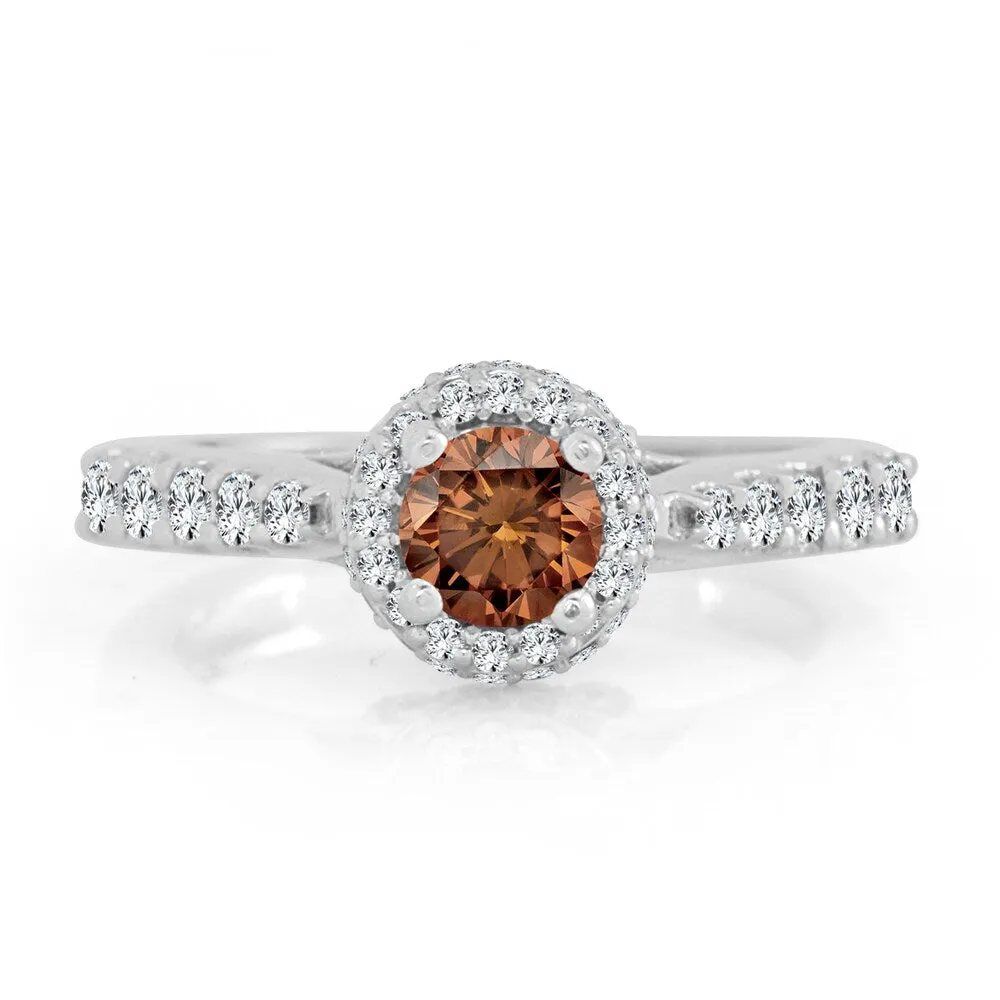 Auriya Unique Round 1ctw Halo Brown Diamond Engagement Ring 14k Gold sold by Zulily product image thumbnail 4