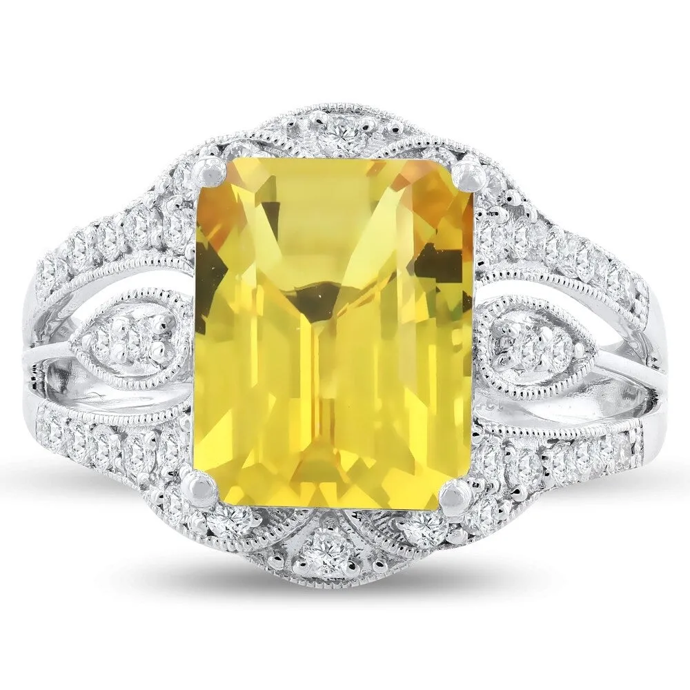 Auriya Platinum 5 1/3ct Sapphire and 3/8ct TDW Diamond Ring sold by Zulily product image thumbnail 2