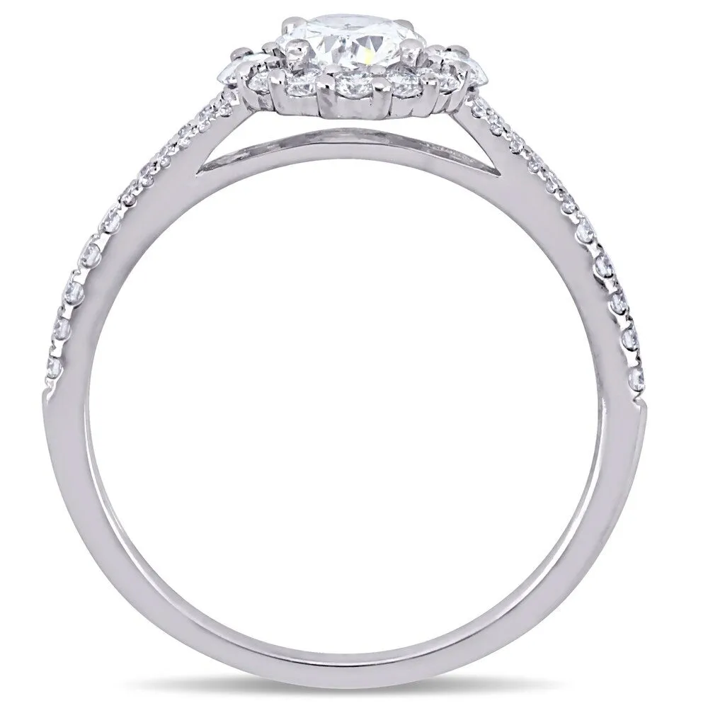 Miadora 14k White Gold 1 1/8ct TDW Multi-Cut Diamond Split Shank Halo Engagement Ring sold by Zulily product image thumbnail 4