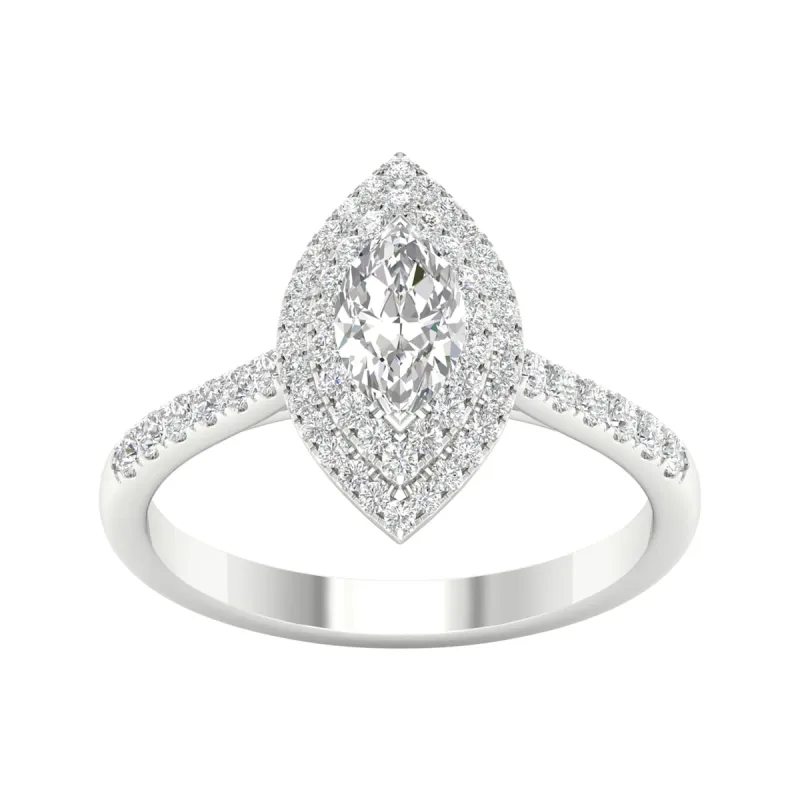 3/4ct TDW Diamond Halo Ring in 10k Gold by De Couer sold by Zulily