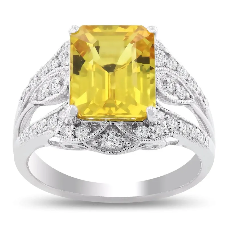 Auriya Platinum 5 1/3ct Sapphire and 3/8ct TDW Diamond Ring sold by Zulily