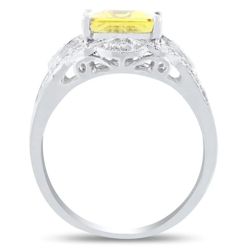 Auriya Platinum 5 1/3ct Sapphire and 3/8ct TDW Diamond Ring sold by Zulily product image thumbnail 4