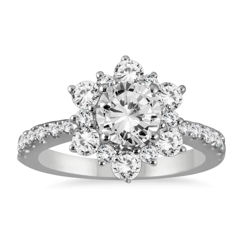 AGS Certified 1 3/4 Carat TW Diamond Engagement Ring in 14K White Gold (J-K Color, I2-I3 Clarity) sold by Zulily