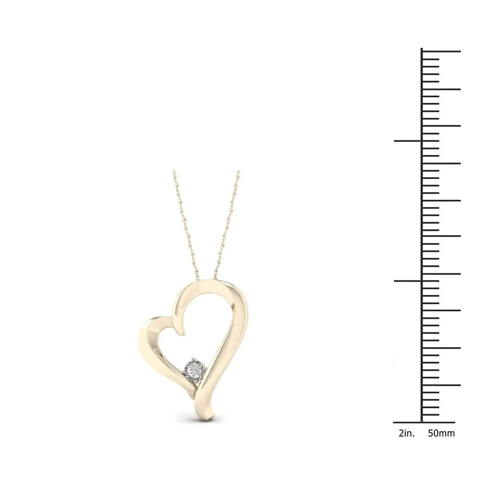De Couer 10k Yellow Gold 1/20ct TDW Diamond Heart Necklace sold by Zulily product image thumbnail 4