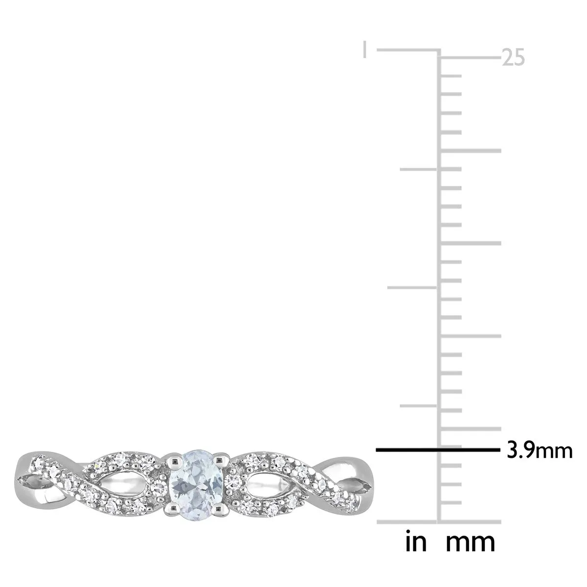 Miadora 1/10ct TDW Diamond and Created White Sapphire Infinity Engagement Ring in Sterling Silver sold by Zulily product image thumbnail 4