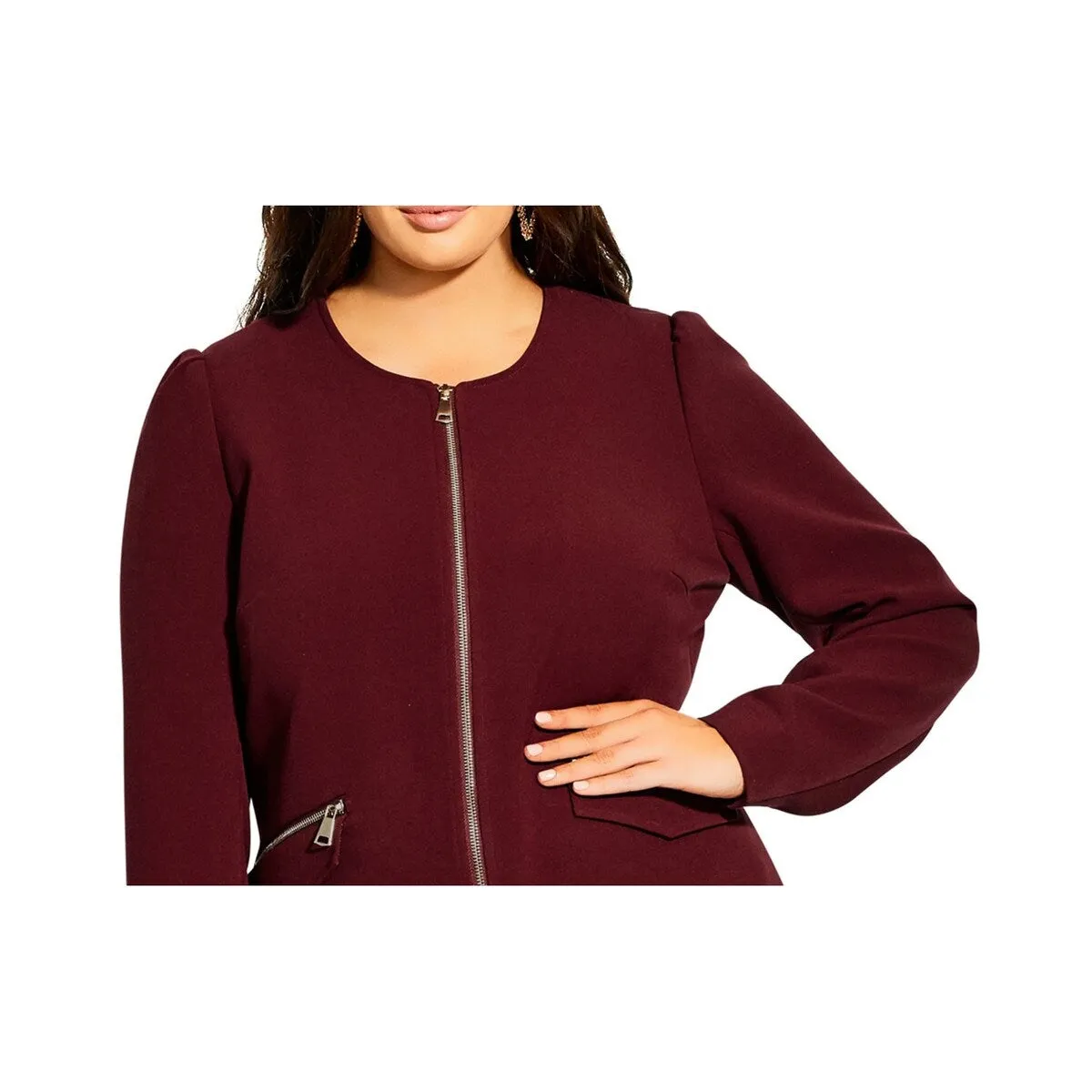 City Chic Women's Plus Simple Elegance a Line Coat Red Size 18W sold by Zulily product image thumbnail 2