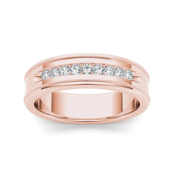 De Couer 14k Rose Gold 1/3ct TDW Diamond Men's Wedding Band - Pink sold by Zulily