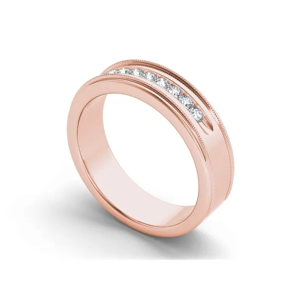 De Couer 14k Rose Gold 1/3ct TDW Diamond Men's Wedding Band - Pink sold by Zulily product image thumbnail 2