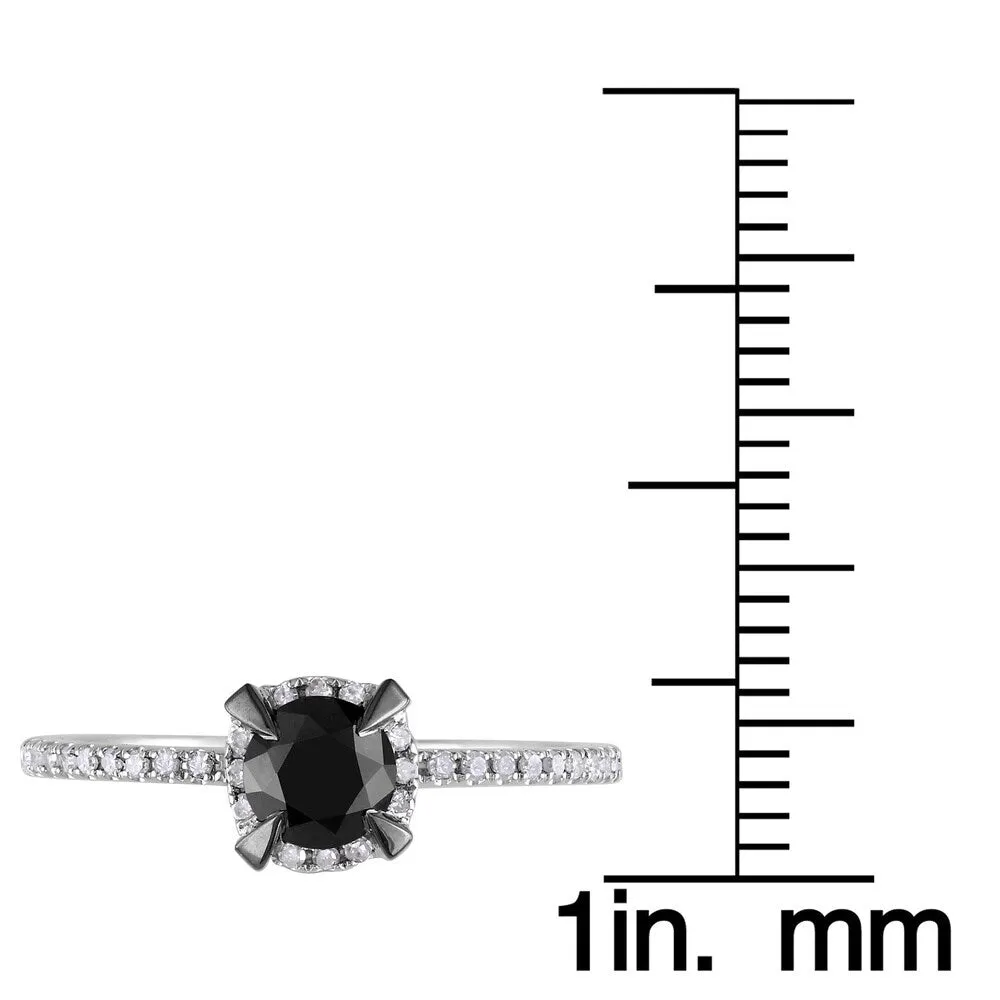 Miadora 10k White Gold 1ct TDW Round Black and White Diamond Ring sold by Zulily product image thumbnail 4