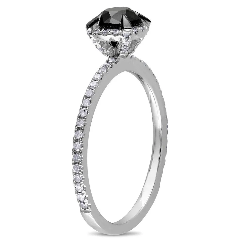 Miadora 10k White Gold 1ct TDW Round Black and White Diamond Ring sold by Zulily product image thumbnail 3
