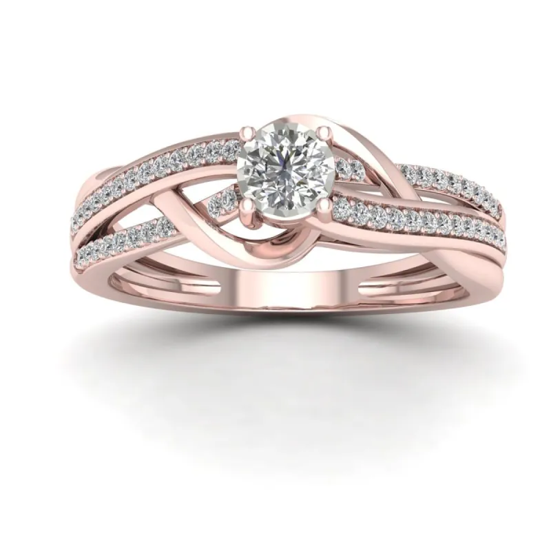 De Couer 1/4ct TDW Diamond Split Shank Ring - Pink sold by Zulily