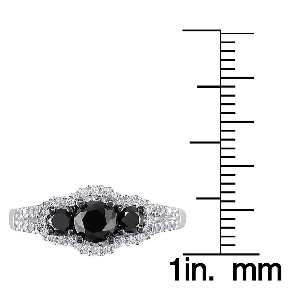 Miadora 10k Gold 1ct TDW Black-and-white Round Diamond Halo Ring sold by Zulily product image thumbnail 3