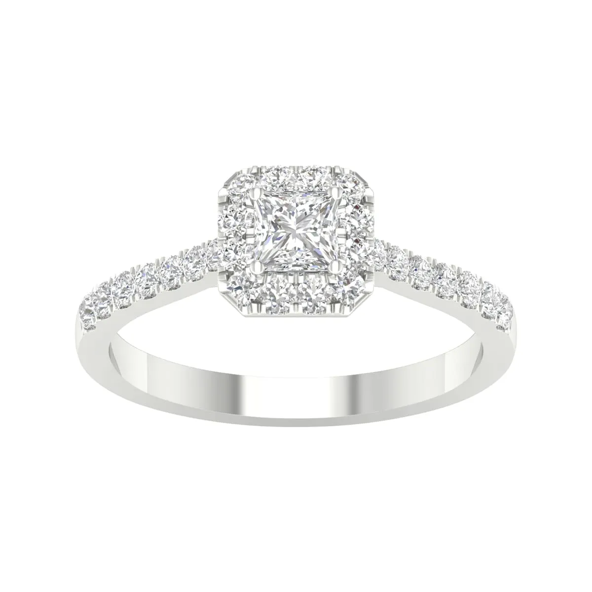 5/8ct TDW Princess Cut Diamond Halo Ring in 10k Gold by De Couer sold by Zulily