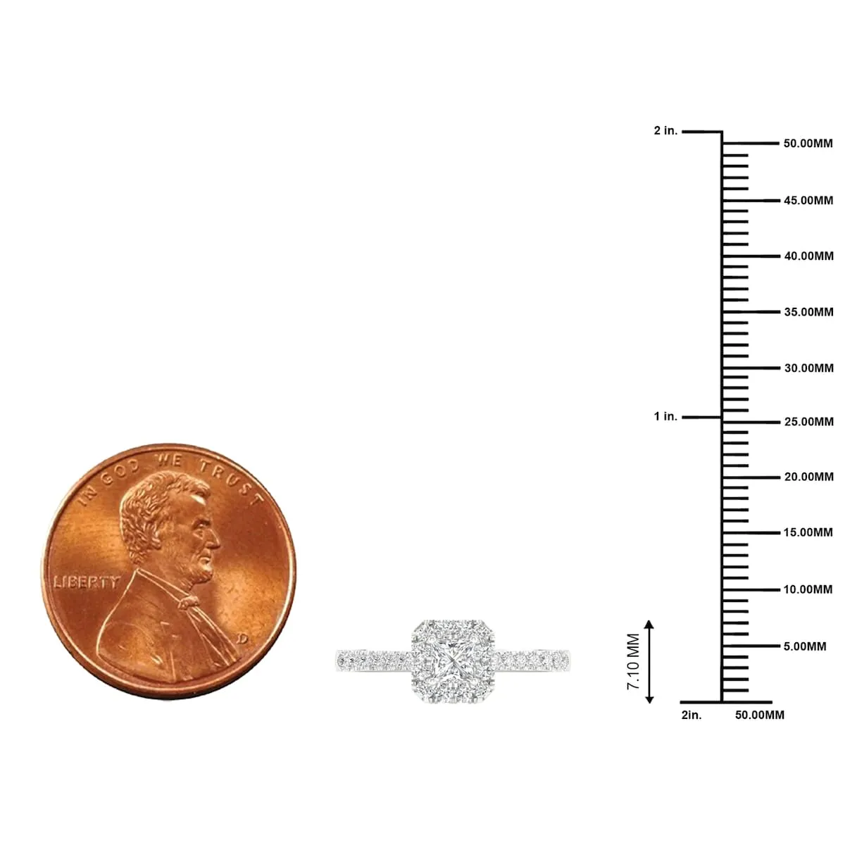 5/8ct TDW Princess Cut Diamond Halo Ring in 10k Gold by De Couer sold by Zulily product image thumbnail 4