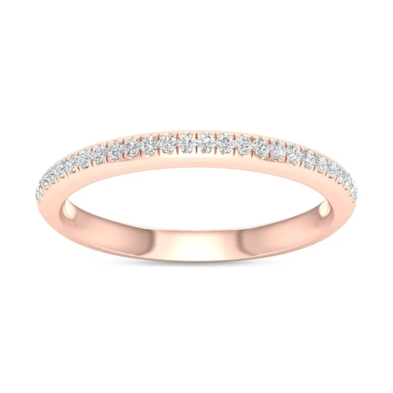 De Couer 10k Rose Gold 1/10ct TDW Wedding Band sold by Zulily
