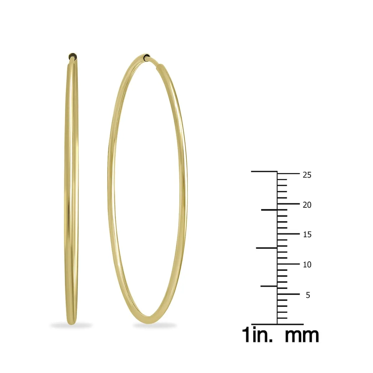 1 3/4 Inch Endless 14K Yellow Gold Filled Hoop Earrings sold by Zulily product image thumbnail 4