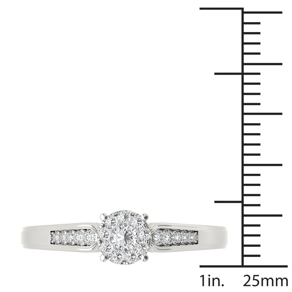De Couer 10k White Gold 1/4ct TDW Diamond Cluster Engagement Ring - White H-I sold by Zulily product image thumbnail 4