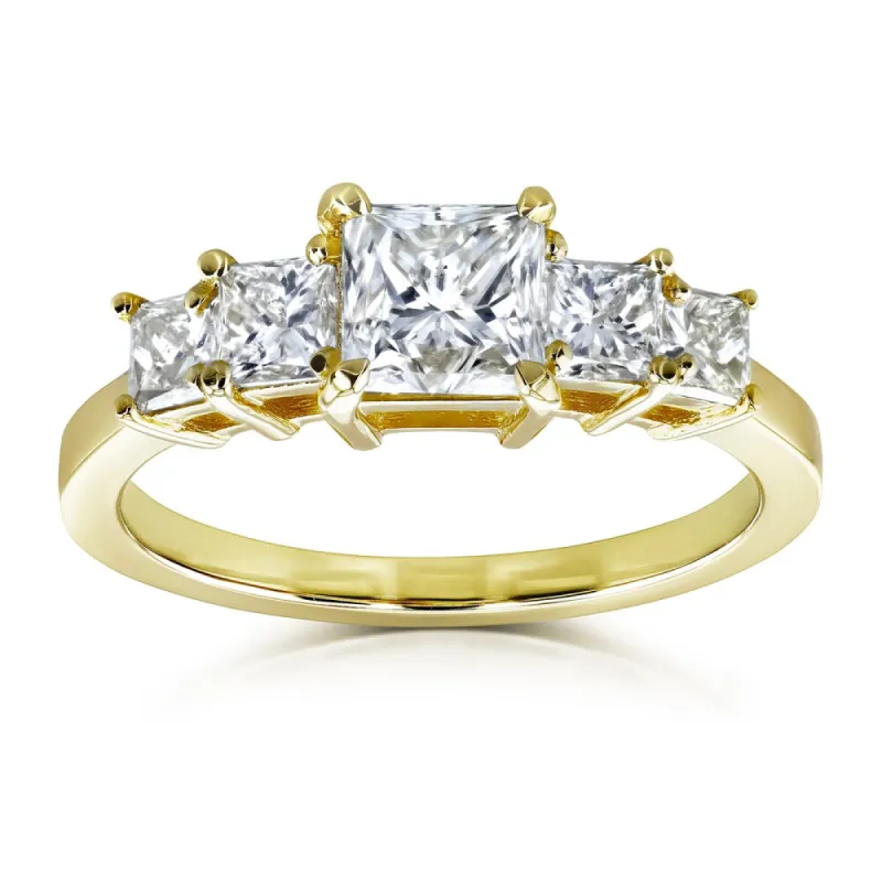 Annello by Kobelli EGL Certified 14k Yellow Gold 1 7/8ct TDW Five Stone Diamond Engagement Ring (H, VS2) sold by Zulily