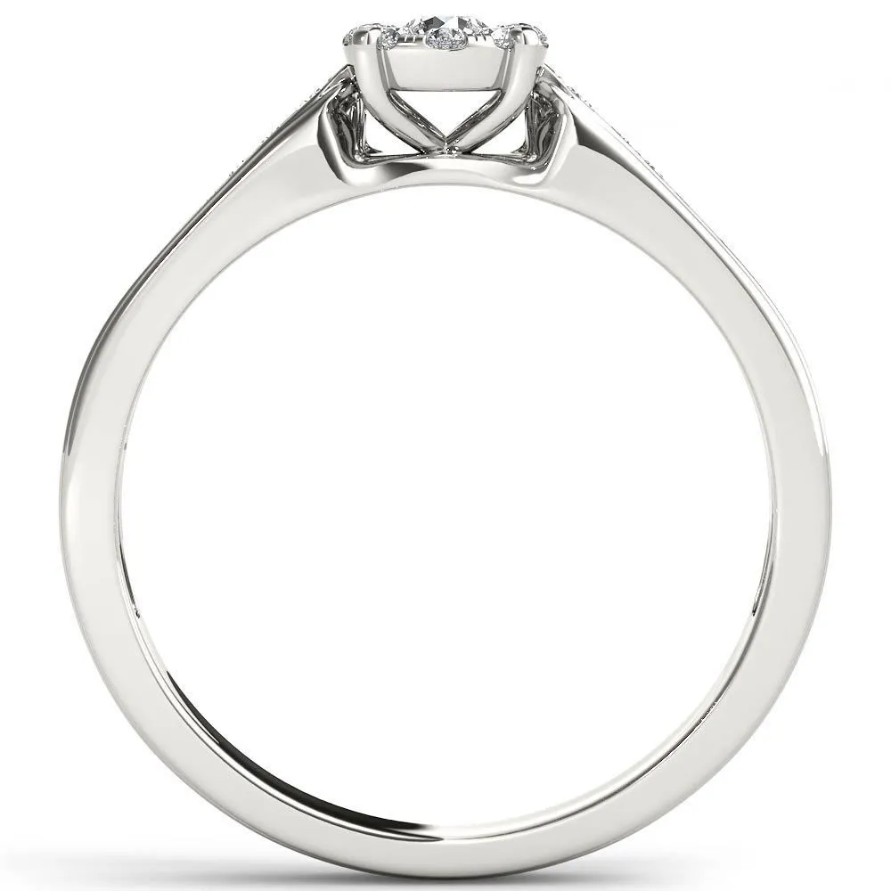 De Couer 10k White Gold 1/4ct TDW Diamond Cluster Engagement Ring - White H-I sold by Zulily product image thumbnail 3