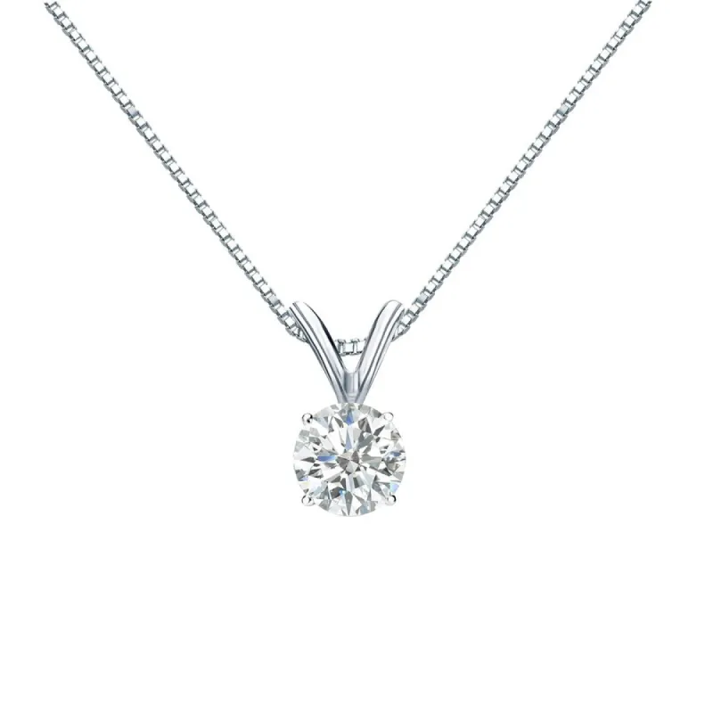 Auriya 18k Gold 1/3ct TDW Round-Cut Diamond 4-Prong Solitaire Necklace sold by Zulily