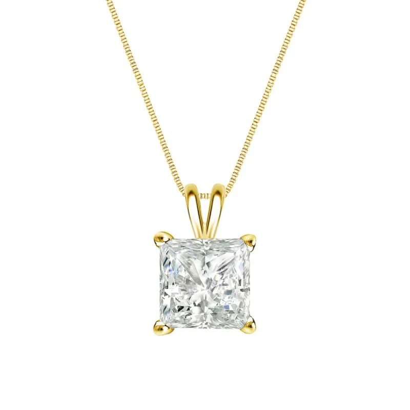 Auriya 14k Gold 1/2ctw Princess-cut Solitaire Diamond Necklace sold by Zulily