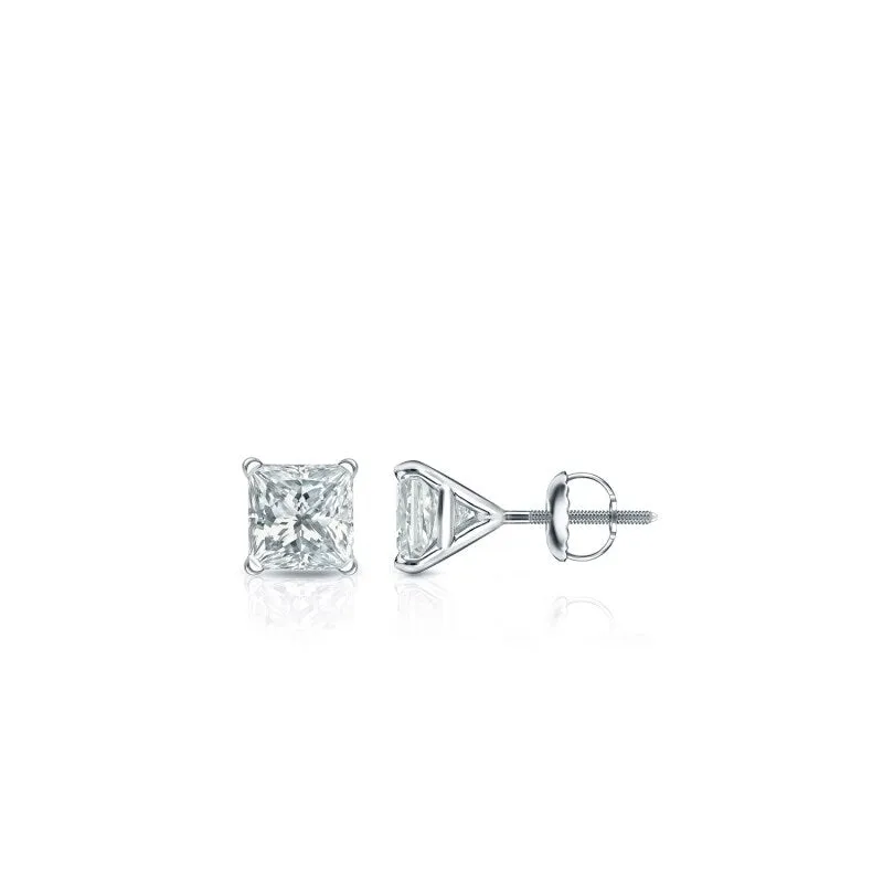 Auriya 18-karat Gold Lab Grown 10.00 carat TDW Princess Diamond Stud Earrings 4-Prong Martini Screw-back sold by Zulily product image thumbnail 5