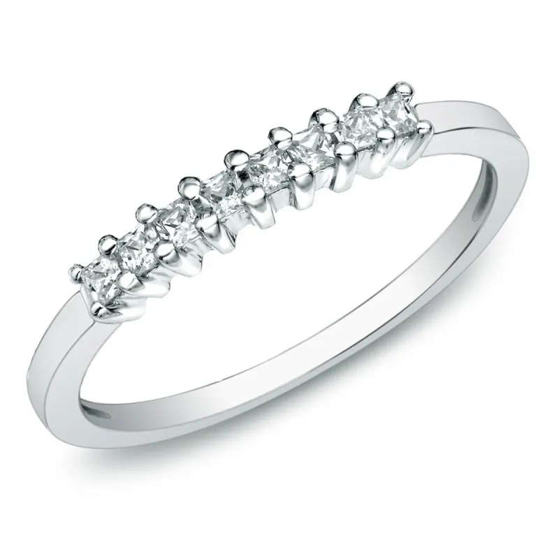 Auriya 14k Gold 1/4ctw Princess Diamond Wedding Band (H-I, I1-I2) sold by Zulily