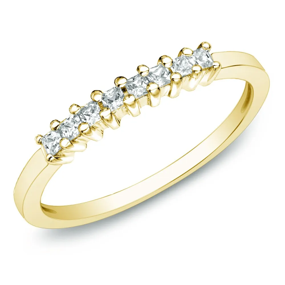 Auriya 14k Gold 1/4ctw Princess Diamond Wedding Band (H-I, I1-I2) sold by Zulily product image thumbnail 2