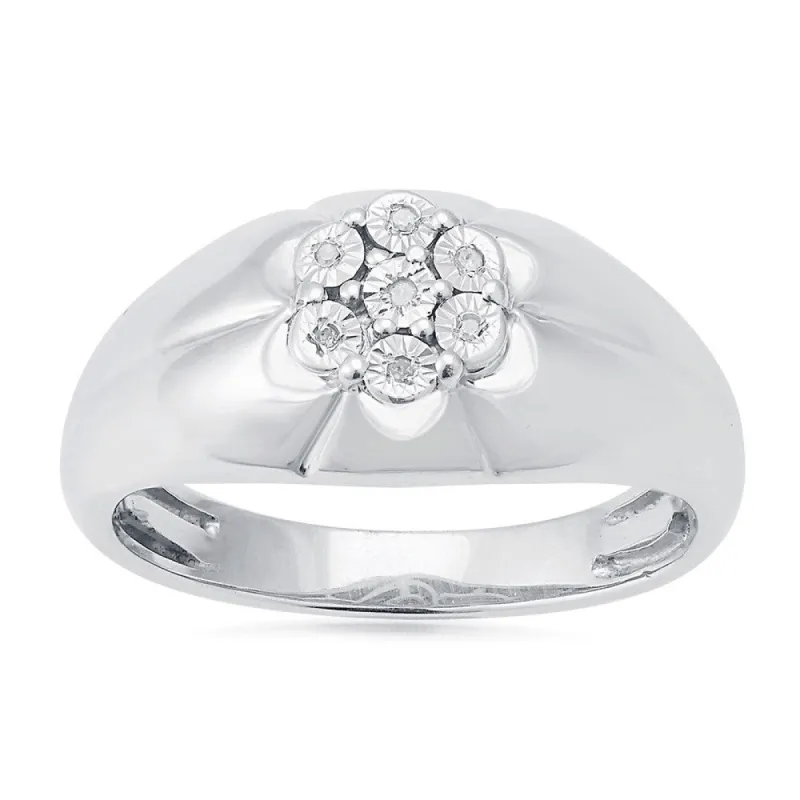 Sterling Silver White Diamond Accents Men's Ring (H-I, I2-I3) sold by Zulily