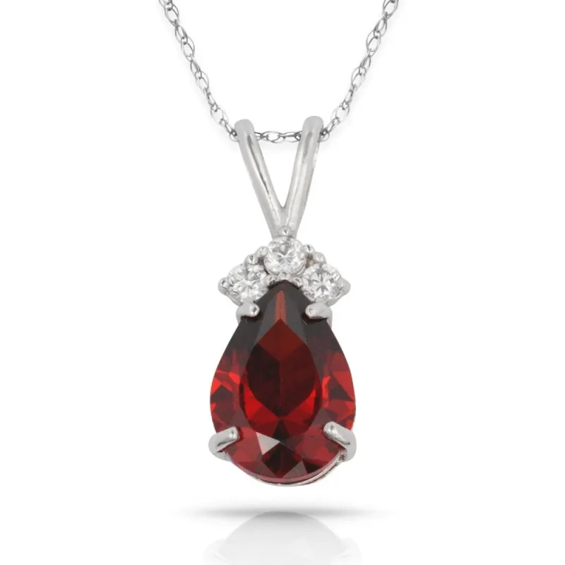 Curata 14k White Gold 16-inch BirthstoneCrown Pear-Shaped Cubic Zirconia Pendant Necklace (8mm x 18mm) sold by Zulily