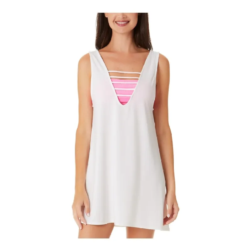 California Waves Women's Juniors' Strappy Swim Cover-Up Dress Swimsuit White Size Medium sold by Zulily