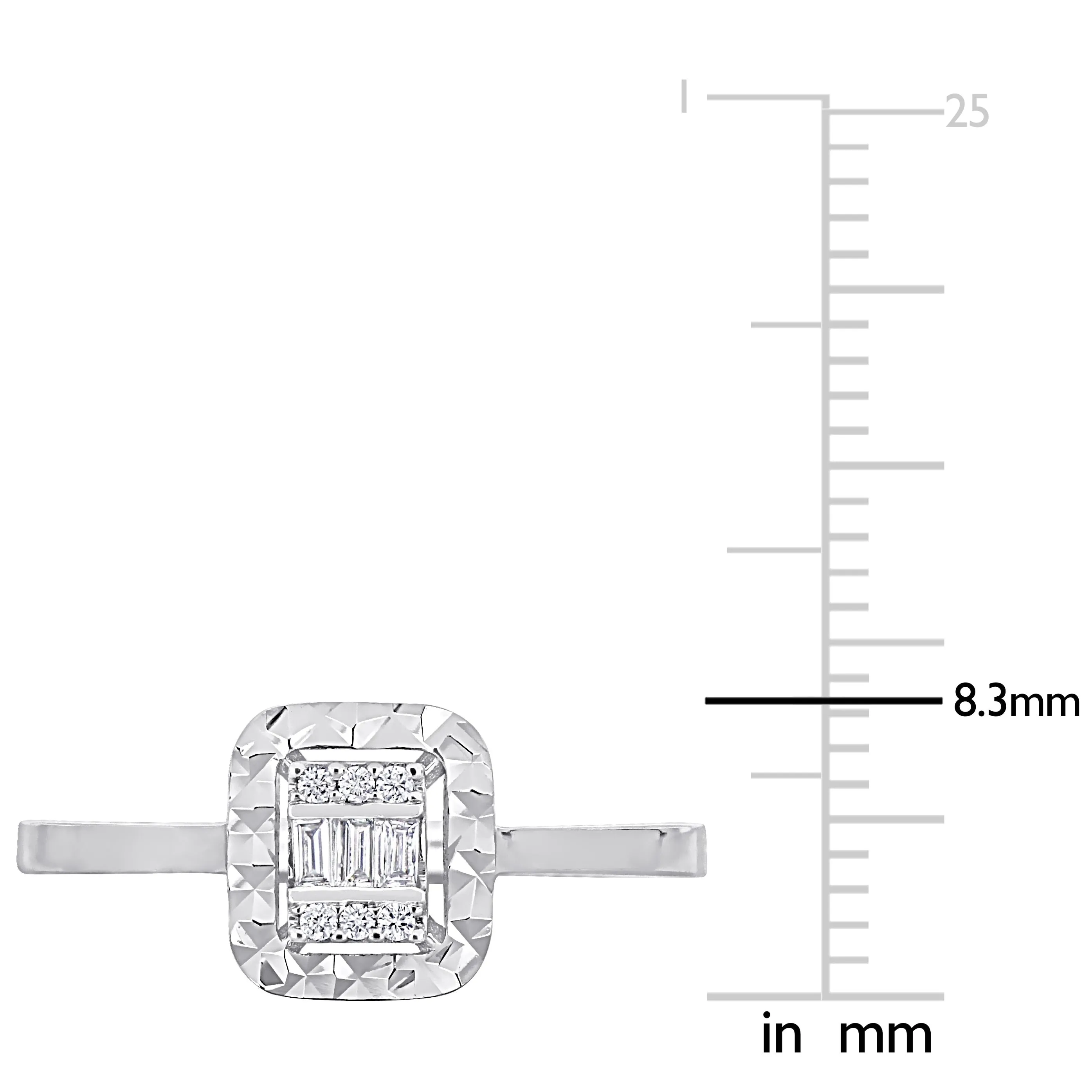 Miadora Parallel Baguette-Cut and Round-Cut Diamond Accent Ring in 14k White Gold sold by Zulily product image thumbnail 3