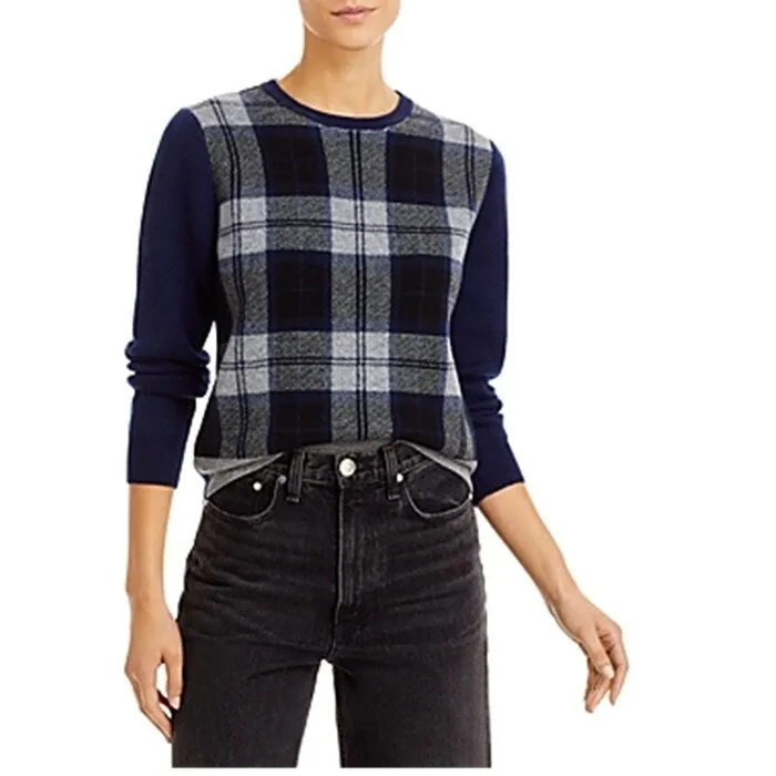 Jumper Women's Tartan Crewneck Sweater Blue Size 4 sold by Zulily