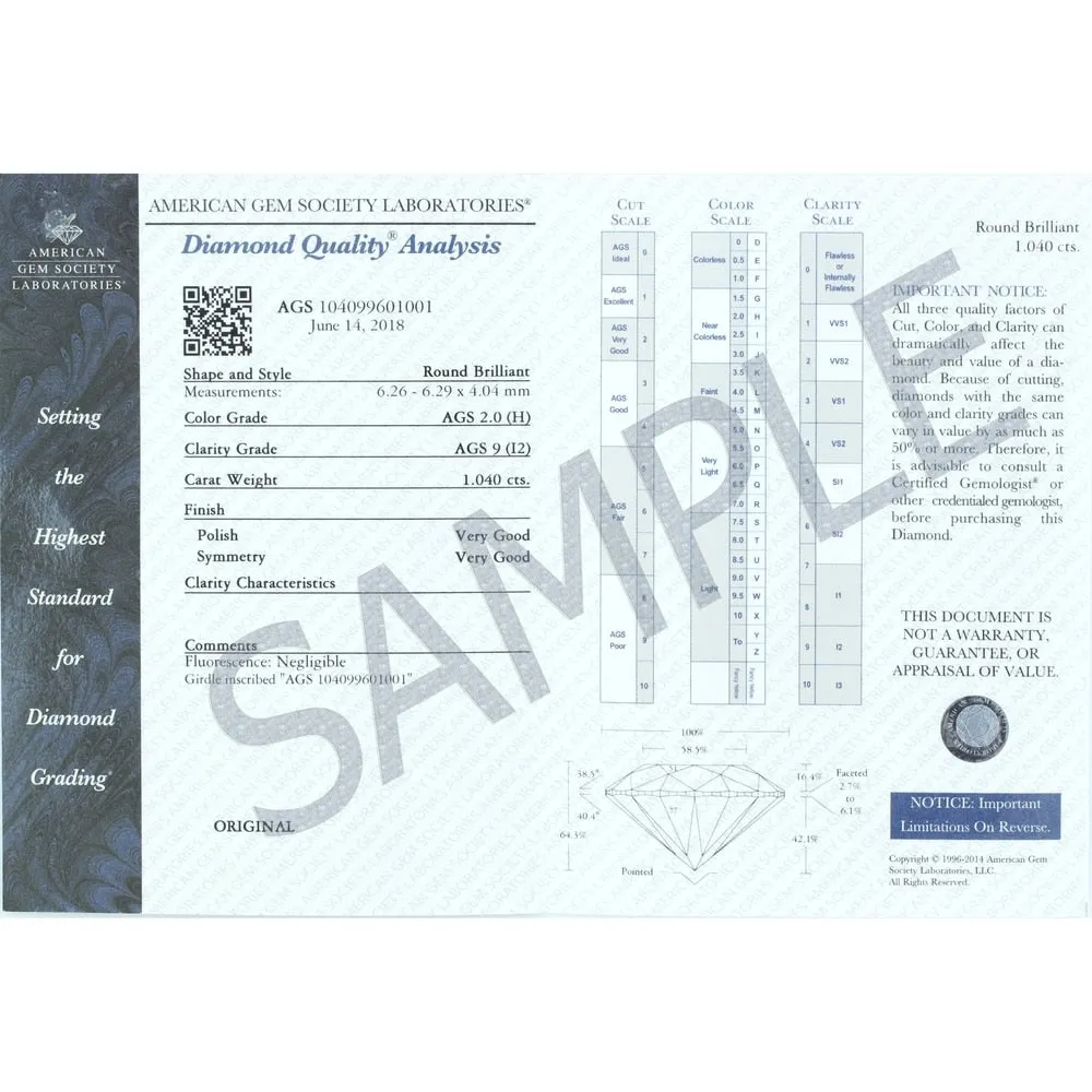 AGS Certified 1 Carat Diamond Solitaire Ring in 14K Rose Gold (I-J Color, I2-I3 Clarity) sold by Zulily product image thumbnail 5