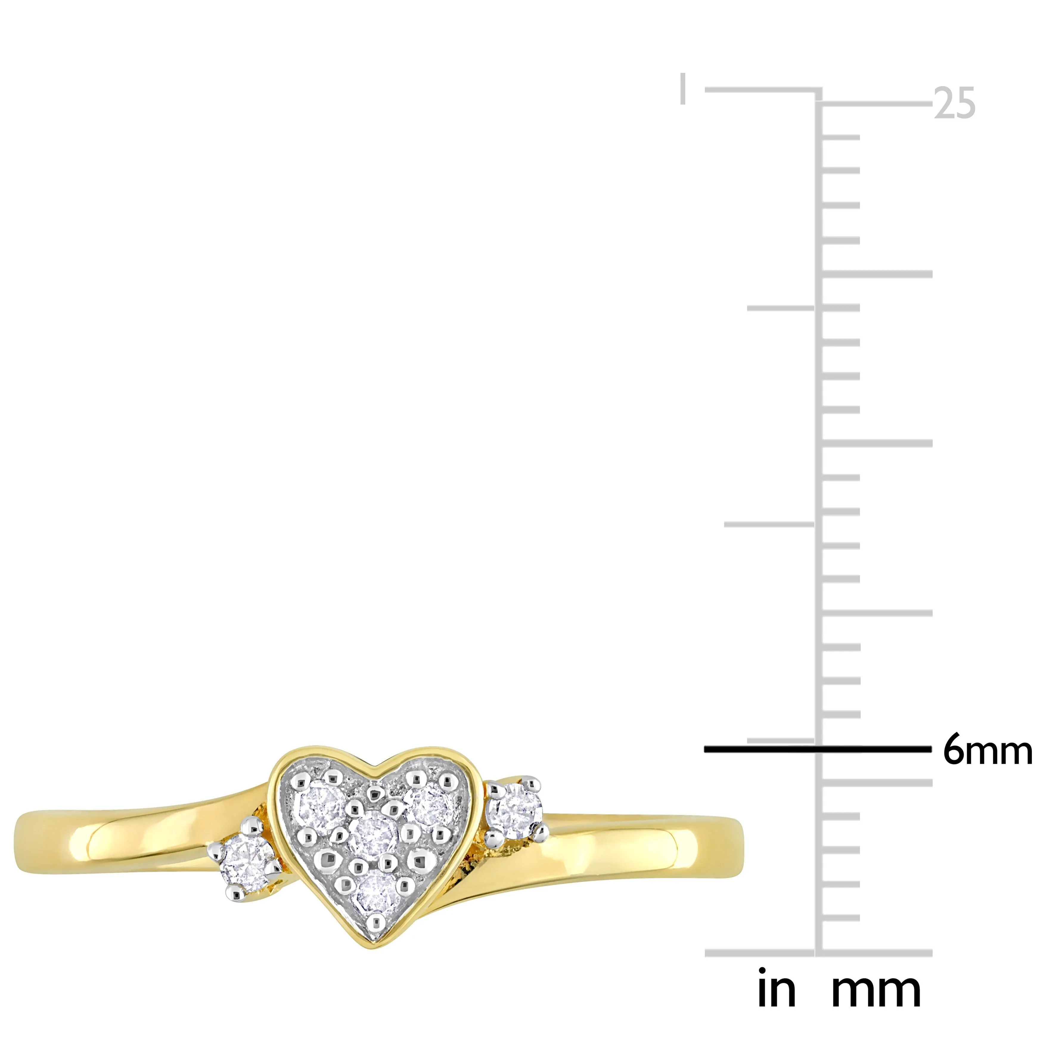 Miadora 1/10ct TDW Diamond Heart Ring in Yellow Silver sold by Zulily product image thumbnail 3